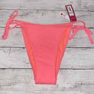 Xhilaration Bikini Bottom Womens XS Neon Pink Solid Swim High Waist Target XS